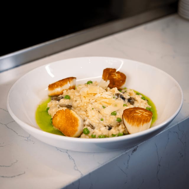 Salmon or Diver Scallops.